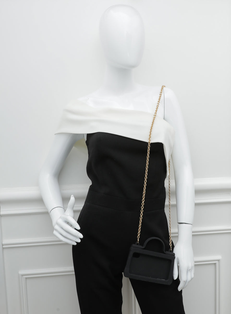 Dolce & Gabbana Black Rubber Iphone X-XS Sicily Chain Case-Dolce & Gabbana-THE CLOSET