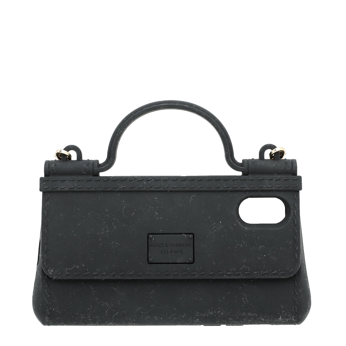 Dolce & Gabbana Black Rubber Iphone X-XS Sicily Chain Case-Dolce & Gabbana-THE CLOSET