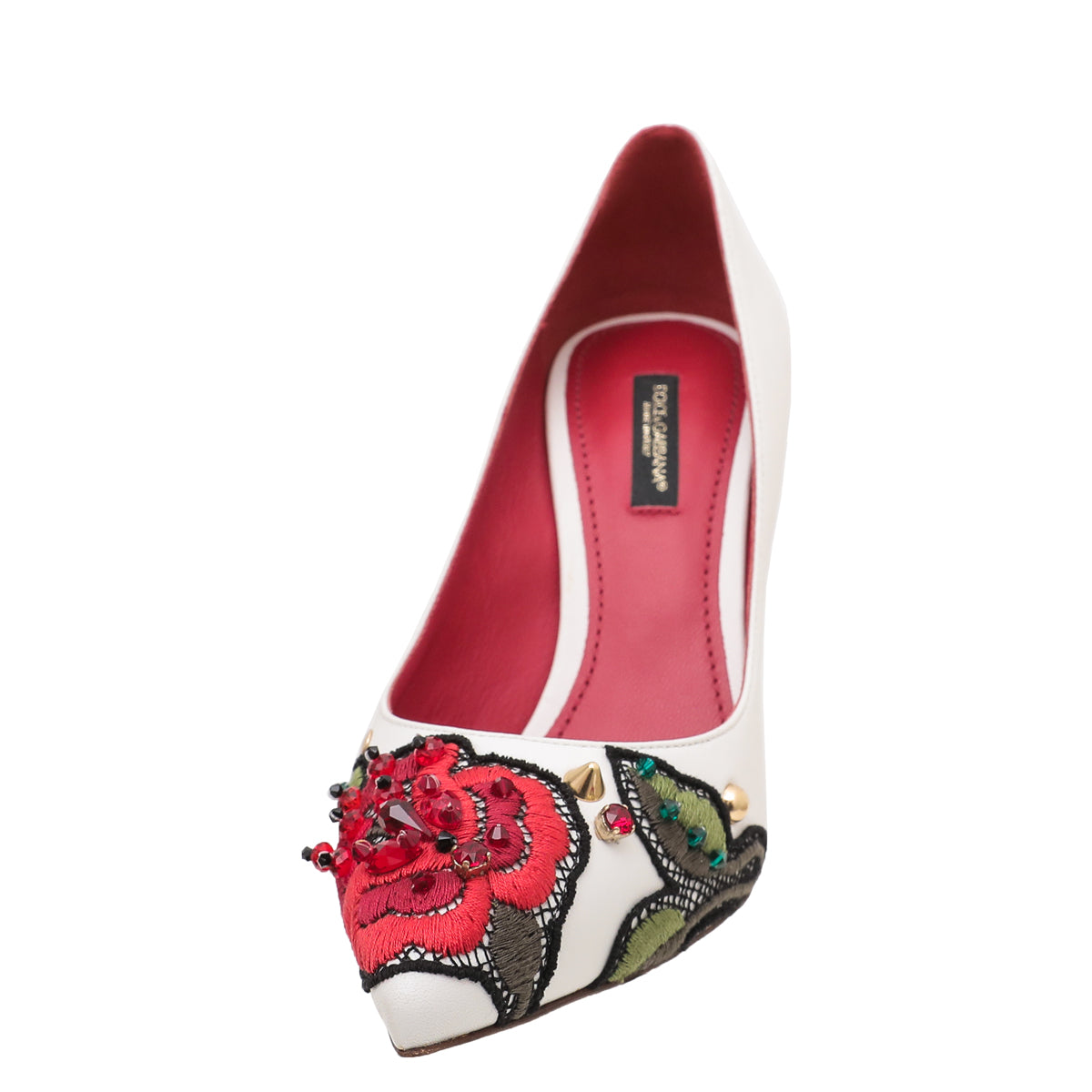 Dolce & Gabbana White Multicolor Kate Platform Embellished Pump 37-Dolce & Gabbana-THE CLOSET