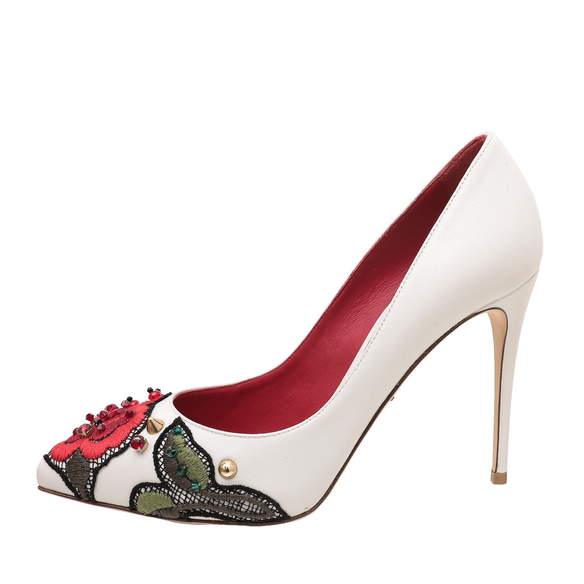Dolce & Gabbana White Multicolor Kate Platform Embellished Pump 37-Dolce & Gabbana-THE CLOSET