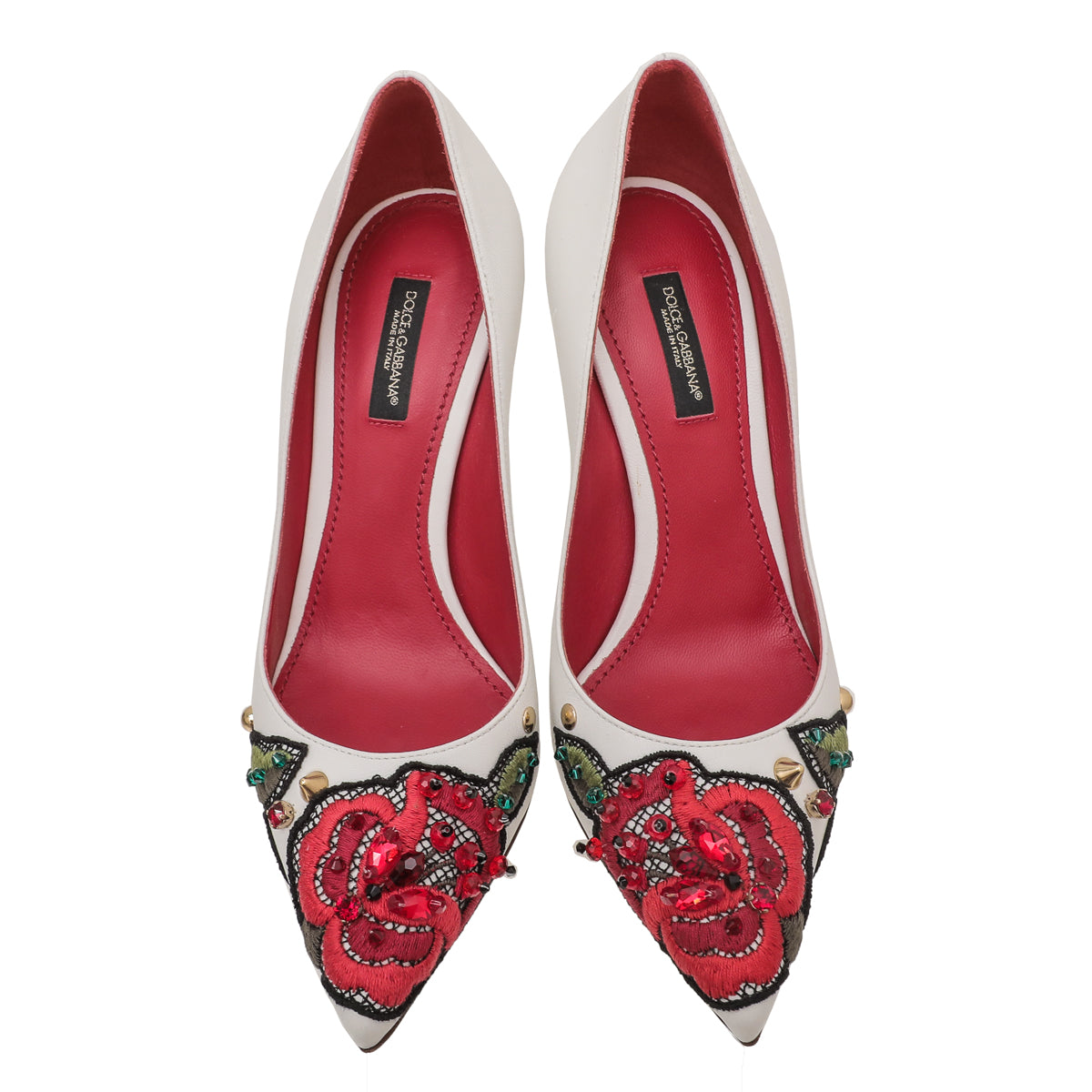 Dolce & Gabbana White Multicolor Kate Platform Embellished Pump 37-Dolce & Gabbana-THE CLOSET