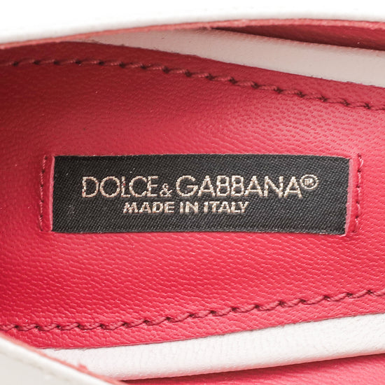 Dolce & Gabbana White Multicolor Kate Platform Embellished Pump 37