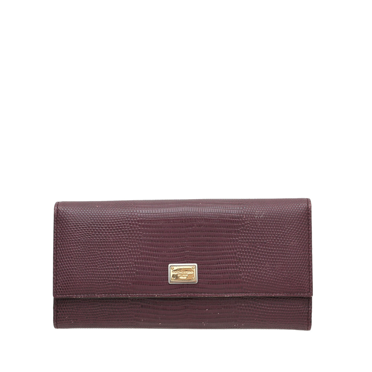 Dolce & Gabbana Bicolor Lizard Embossed Flap Long Wallet-Dolce & Gabbana-THE CLOSET