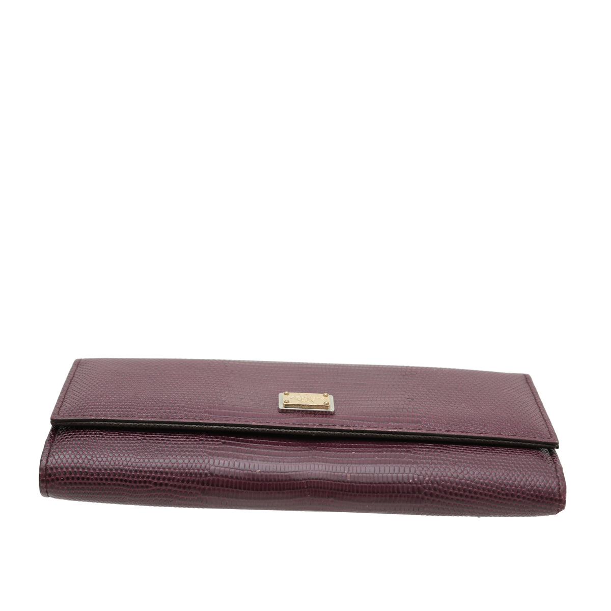 Dolce & Gabbana Bicolor Lizard Embossed Flap Long Wallet-Dolce & Gabbana-THE CLOSET