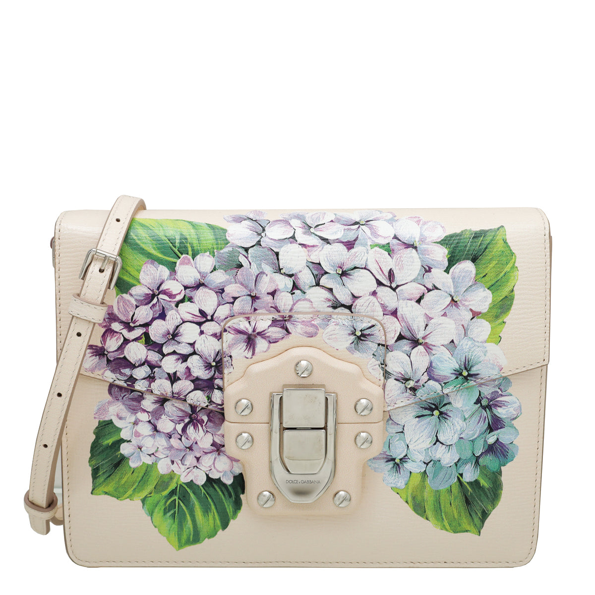 Dolce & Gabbana Cream Lucia Hydrangea Print Flap Bag-Dolce & Gabbana-THE CLOSET