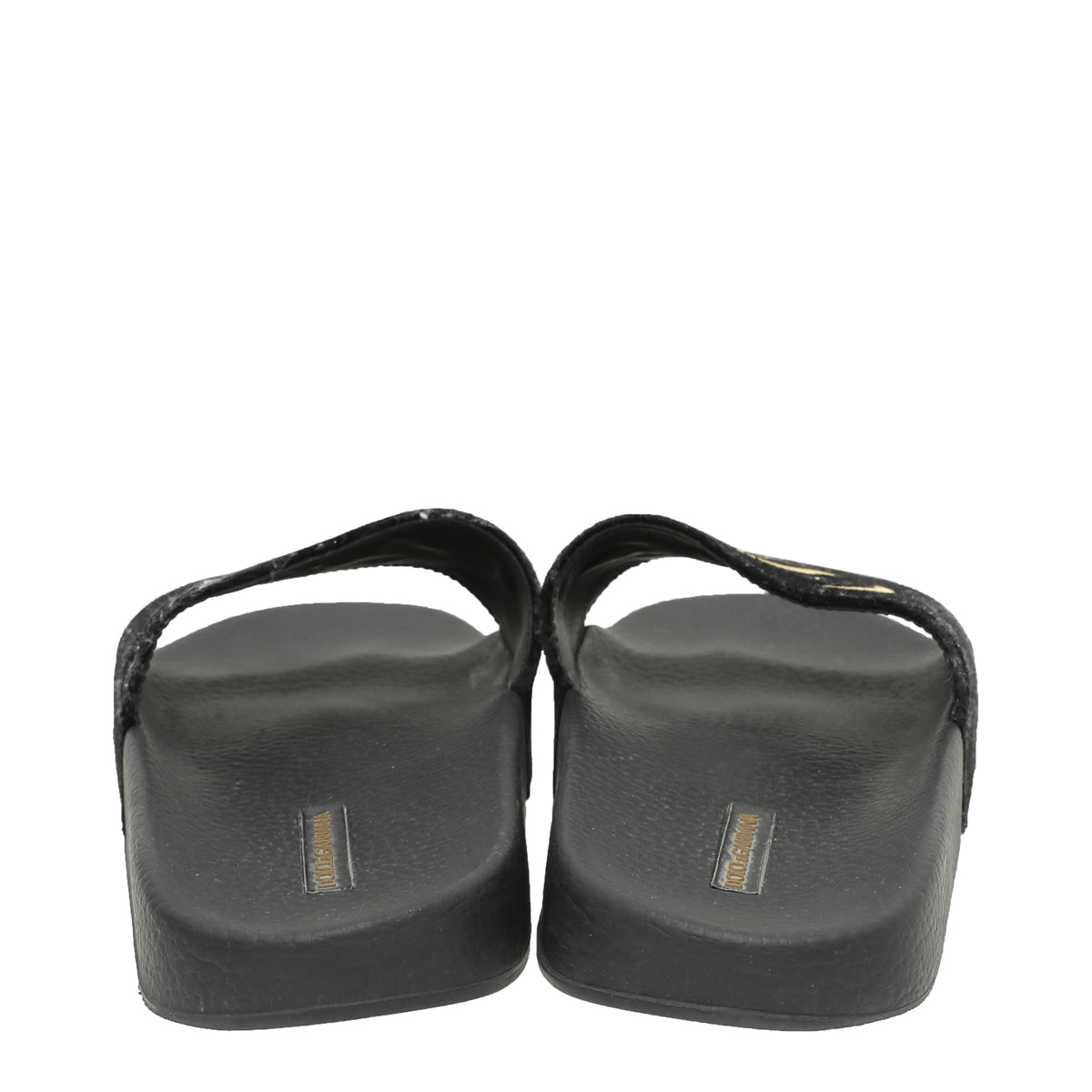 Dolce & Gabbana Black Velvet Luxury Hotel Slide Sandals 39-Dolce & Gabbana-THE CLOSET
