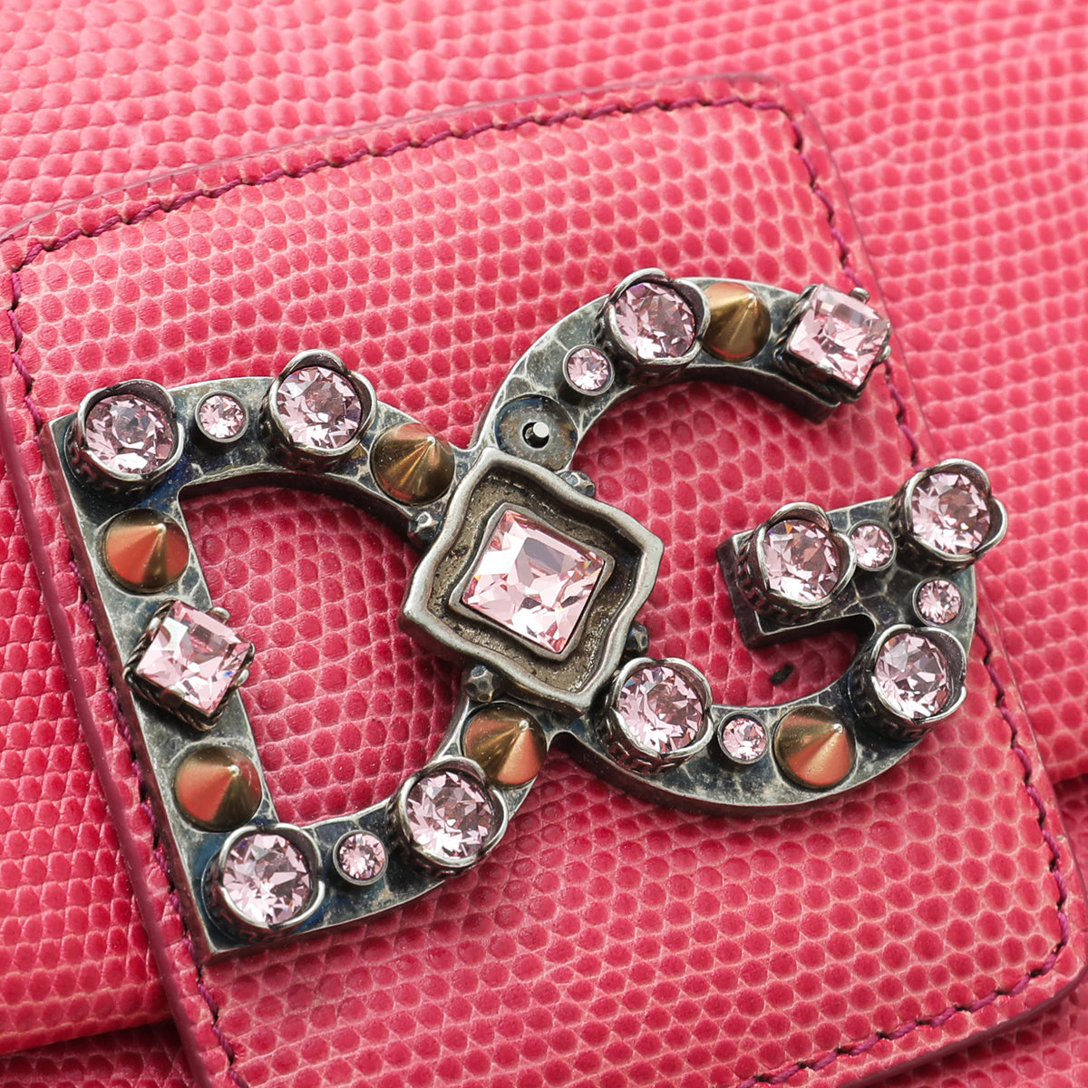 Dolce & Gabbana Red Lizard Millennials Flap Chain Bag-Dolce & Gabbana-THE CLOSET