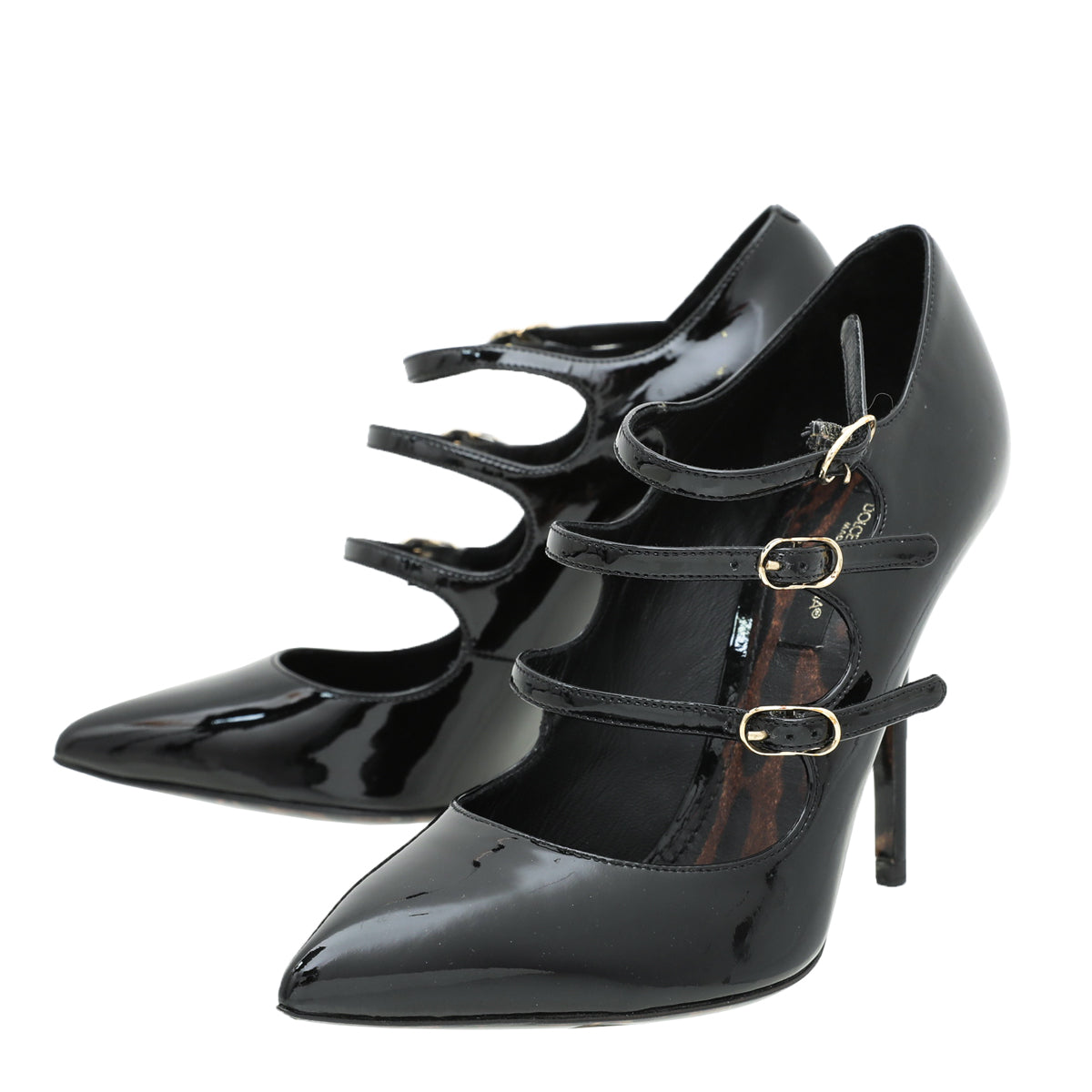 Dolce & Gabbana Black Triple Strap Pump 36-Dolce & Gabbana-THE CLOSET