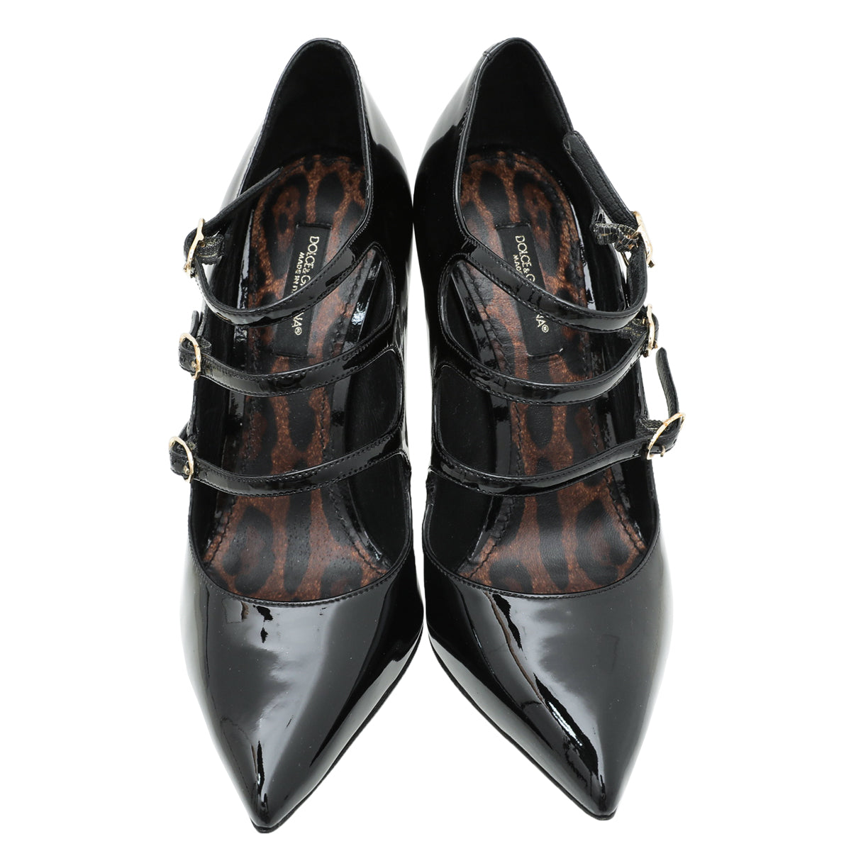 Dolce & Gabbana Black Triple Strap Pump 36-Dolce & Gabbana-THE CLOSET