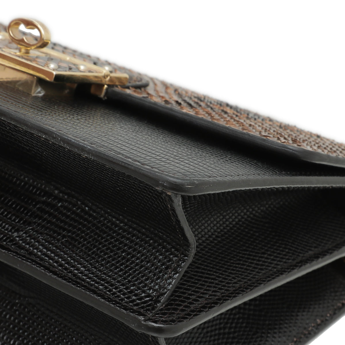 Dolce & Gabbana Tricolor Python Lizard Rosalia Flap Chain Bag-Dolce & Gabbana-THE CLOSET