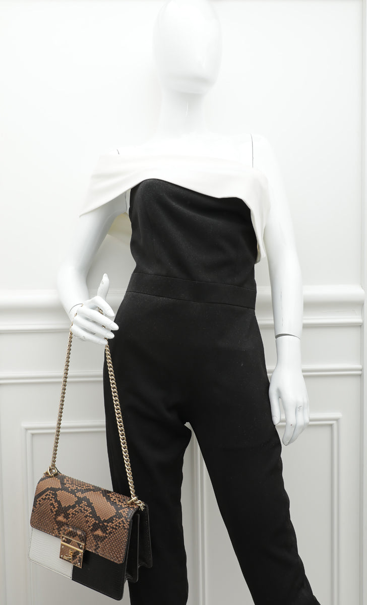 Dolce & Gabbana Tricolor Python Lizard Rosalia Flap Chain Bag-Dolce & Gabbana-THE CLOSET