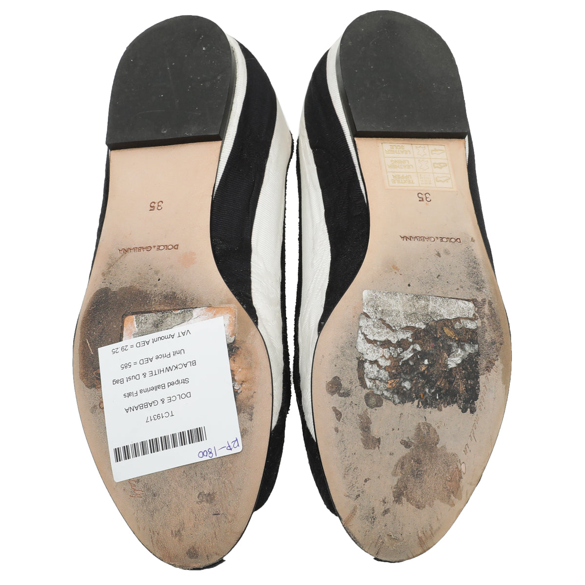 Dolce & Gabbana Bicolor Striped Ballerina Flats 35-Dolce & Gabbana-THE CLOSET