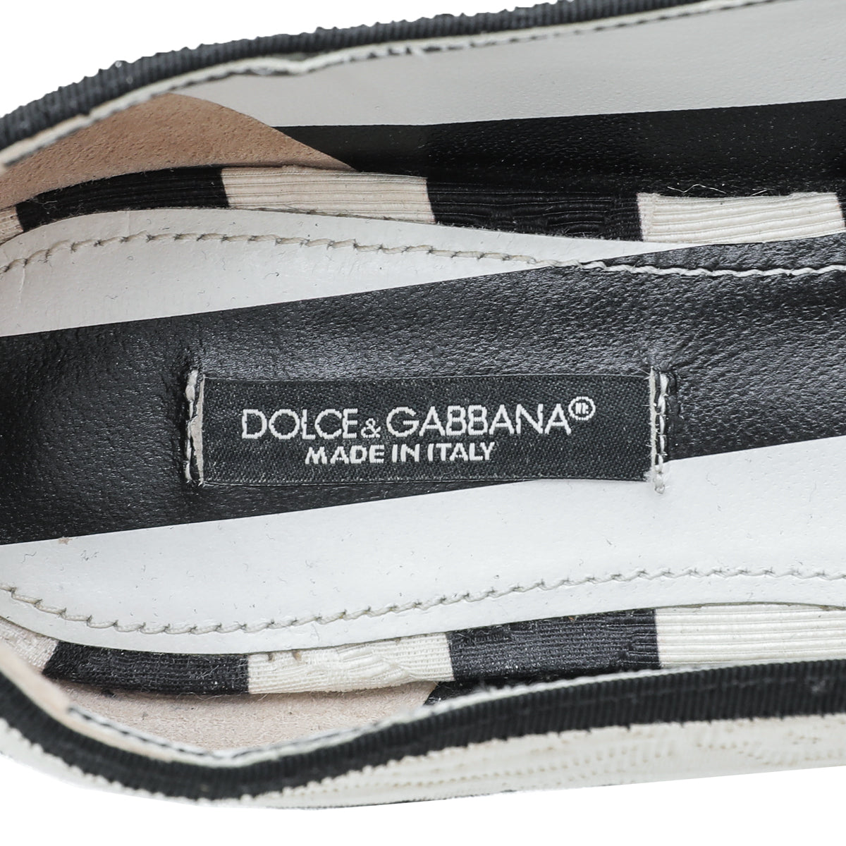 Dolce & Gabbana Bicolor Striped Ballerina Flats 35-Dolce & Gabbana-THE CLOSET