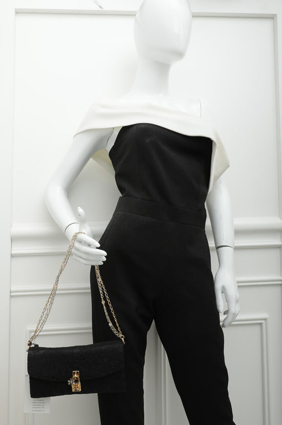 Dolce & Gabbana Yellow Plexiglass Taormina Lace Clutch Borse Bag