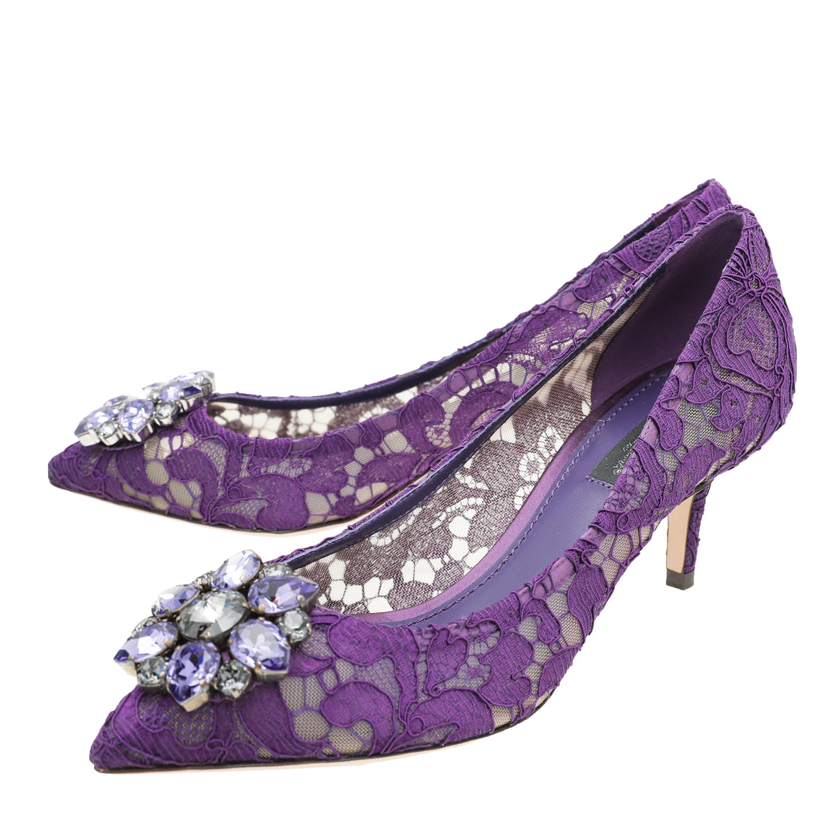 Dolce & Gabbana Violet Taormina Lace Pumps 36.5-Christian Dior-THE CLOSET