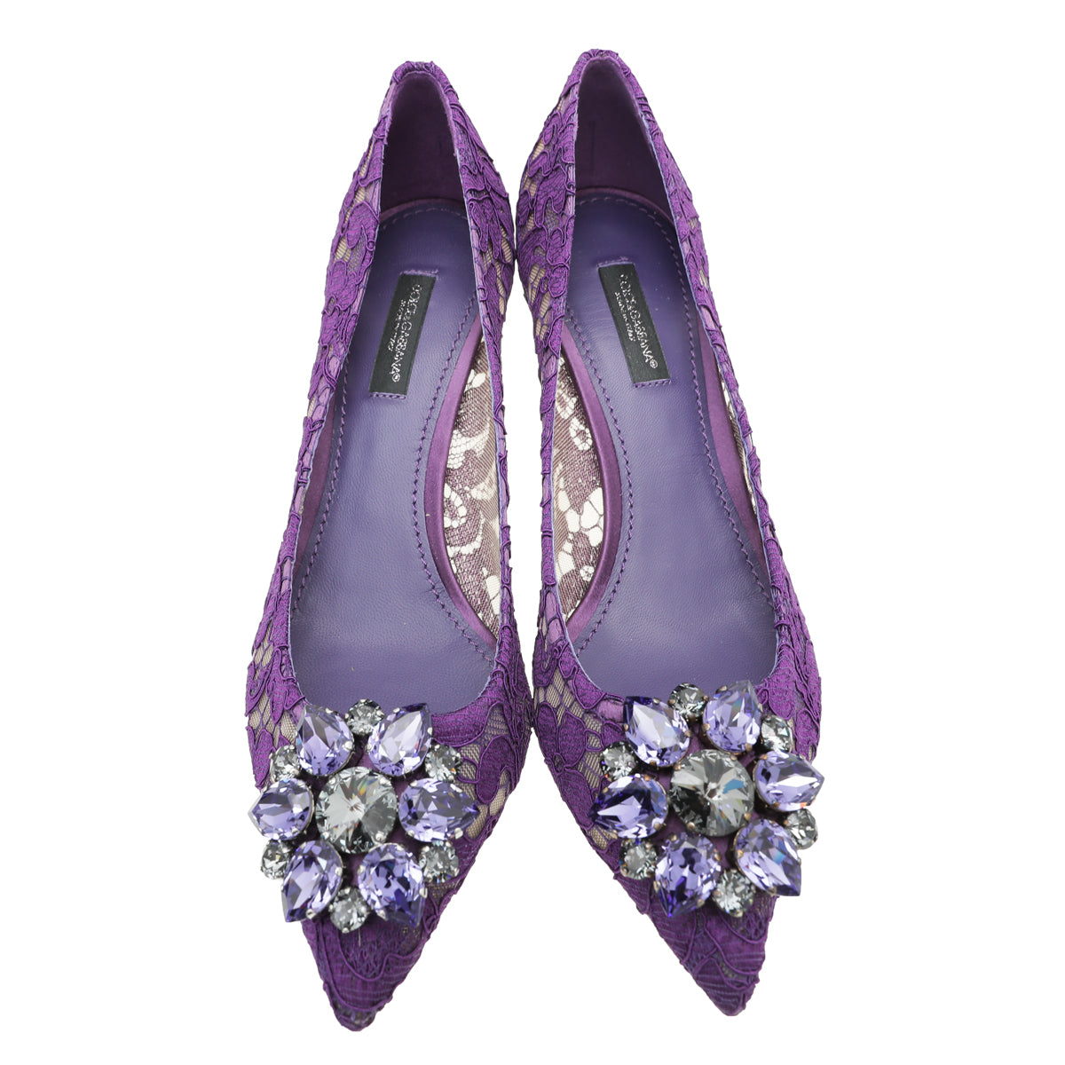Dolce & Gabbana Violet Taormina Lace Pumps 36.5