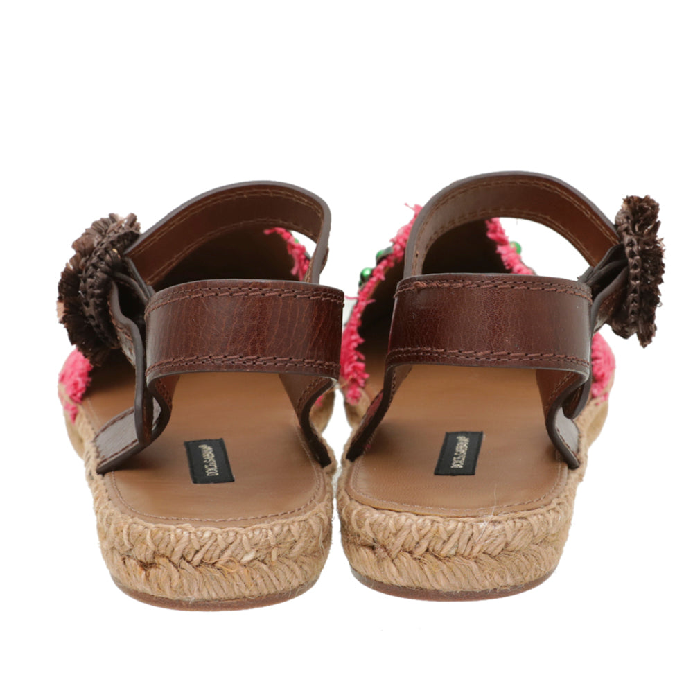 Dolce & Gabbana Bicolor Pineapple Kiwi Patch Ankle Strap 40-Dolce & Gabbana-THE CLOSET