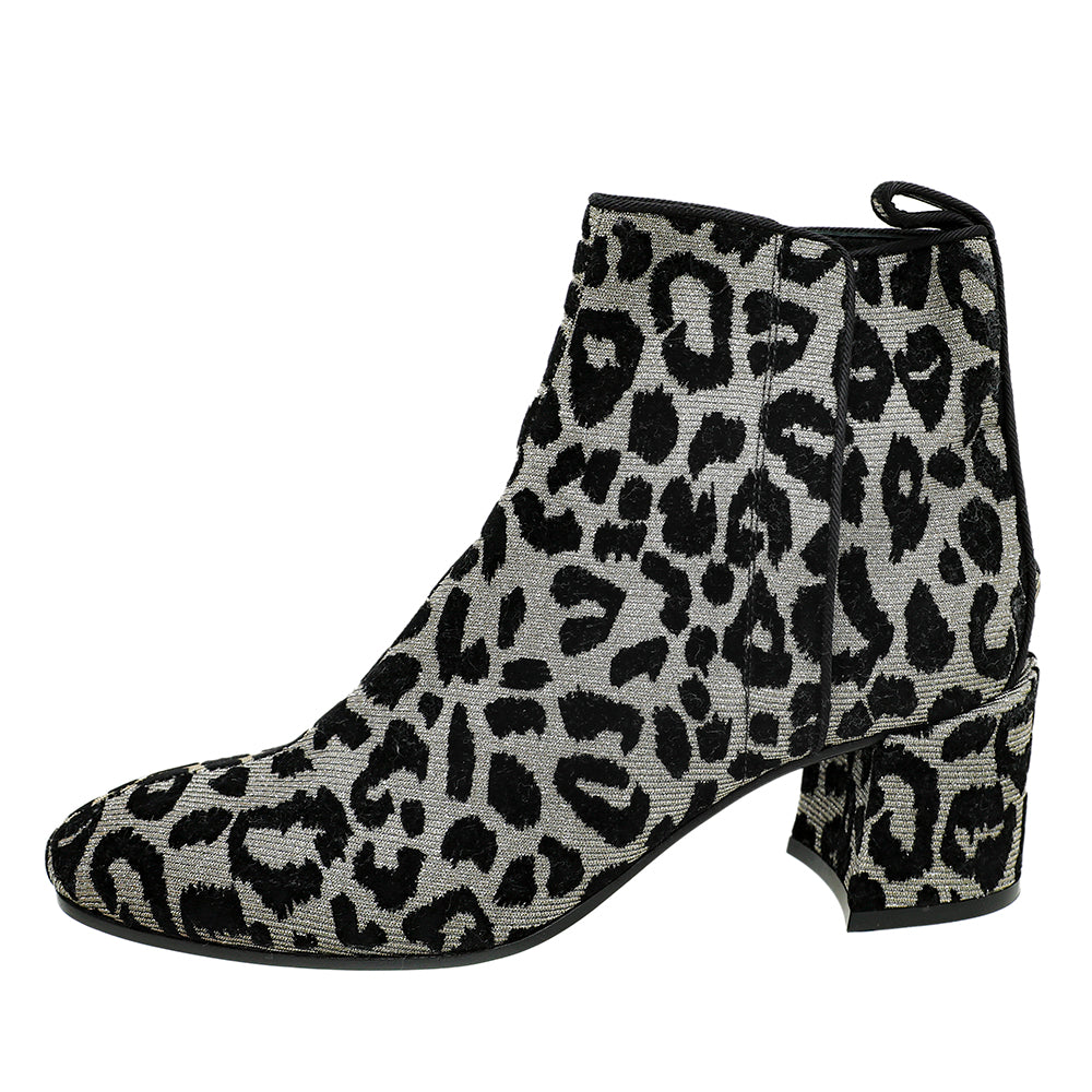 Dolce & Gabbana Bicolor Valley Leopard Velvet Lurex Ankle Boots 38.5-Dolce & Gabbana-THE CLOSET
