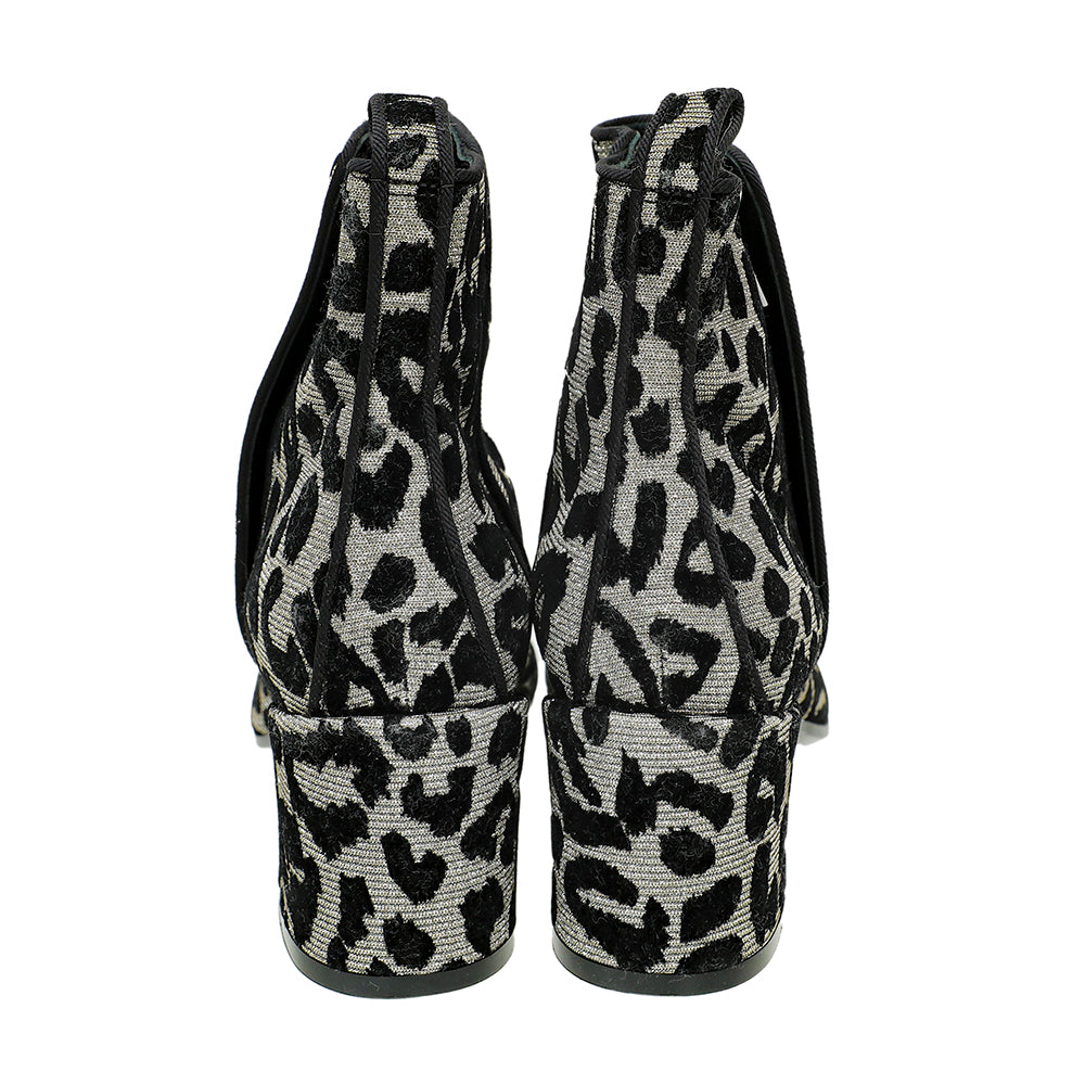 Dolce & Gabbana Bicolor Valley Leopard Velvet Lurex Ankle Boots 38.5-Dolce & Gabbana-THE CLOSET