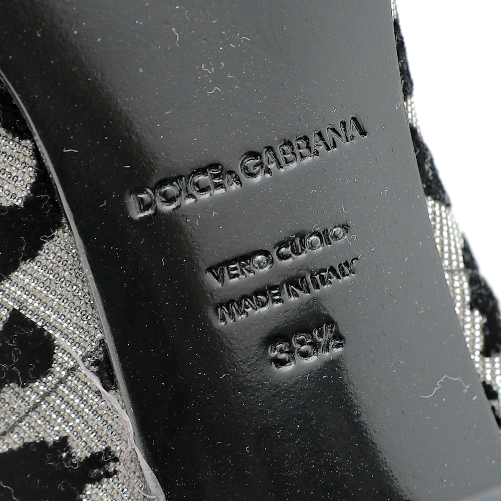 Dolce & Gabbana Bicolor Valley Leopard Velvet Lurex Ankle Boots 38.5-Dolce & Gabbana-THE CLOSET