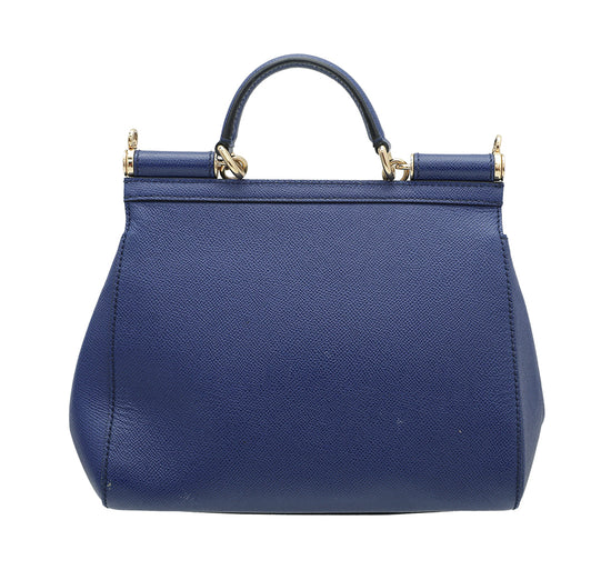 Dolce & Gabbana Blue Dauphine Sicily Medium Bag