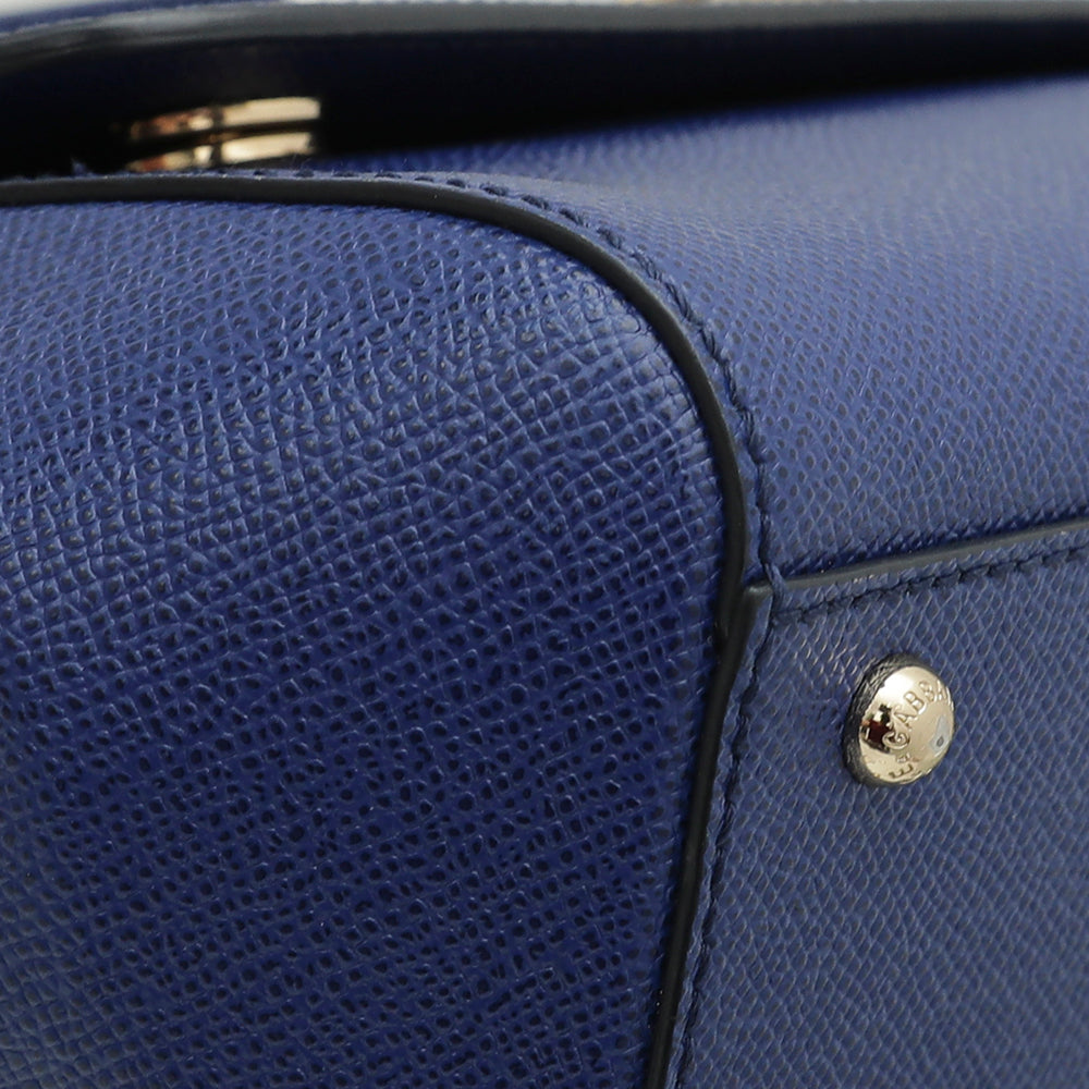 Dolce & Gabbana Blue Dauphine Sicily Medium Bag-Dolce & Gabbana-THE CLOSET