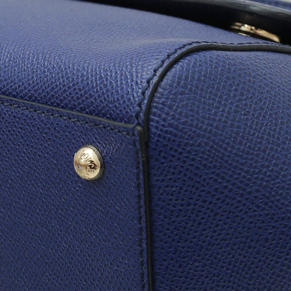 Dolce & Gabbana Blue Dauphine Sicily Medium Bag-Dolce & Gabbana-THE CLOSET