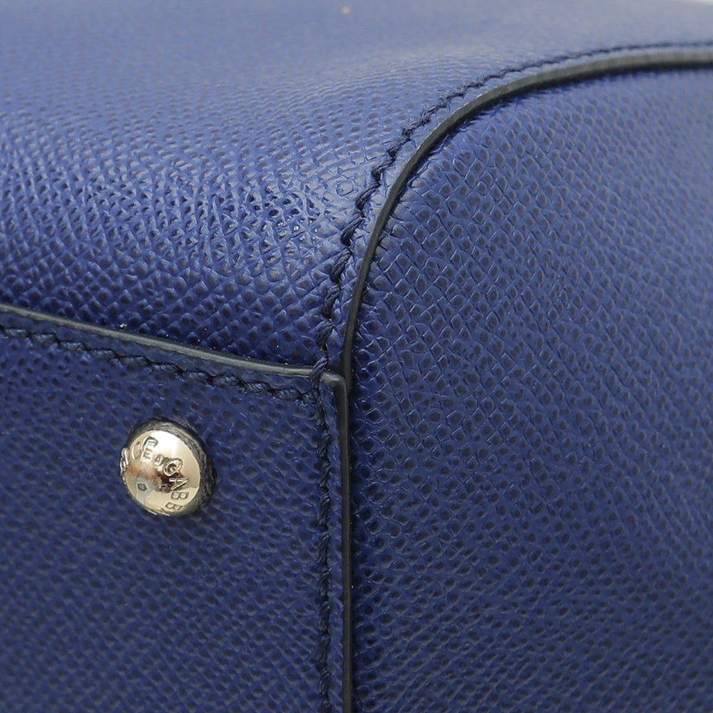 Dolce & Gabbana Blue Dauphine Sicily Medium Bag-Dolce & Gabbana-THE CLOSET