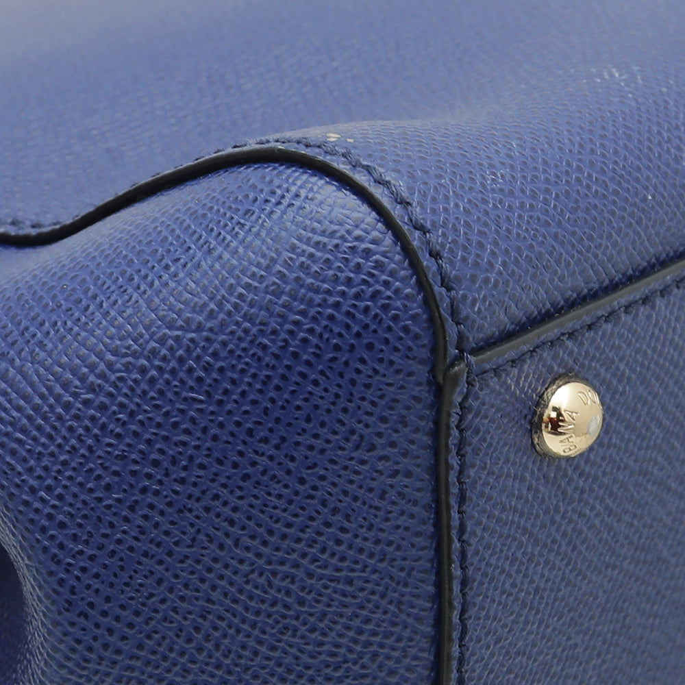 Dolce & Gabbana Blue Dauphine Sicily Medium Bag-Dolce & Gabbana-THE CLOSET