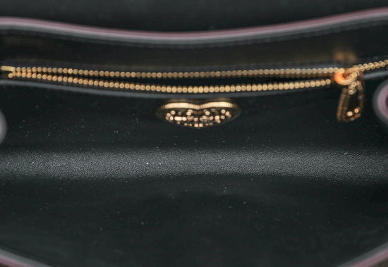 Dolce & Gabbana Violet Metallic Devotion Flap Chain Bag