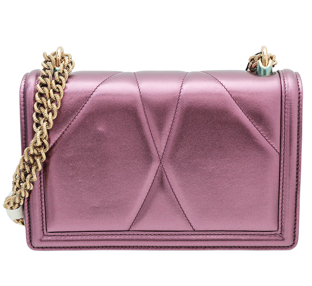 Dolce & Gabbana Violet Metallic Devotion Flap Chain Bag-Christian Louboutin-THE CLOSET