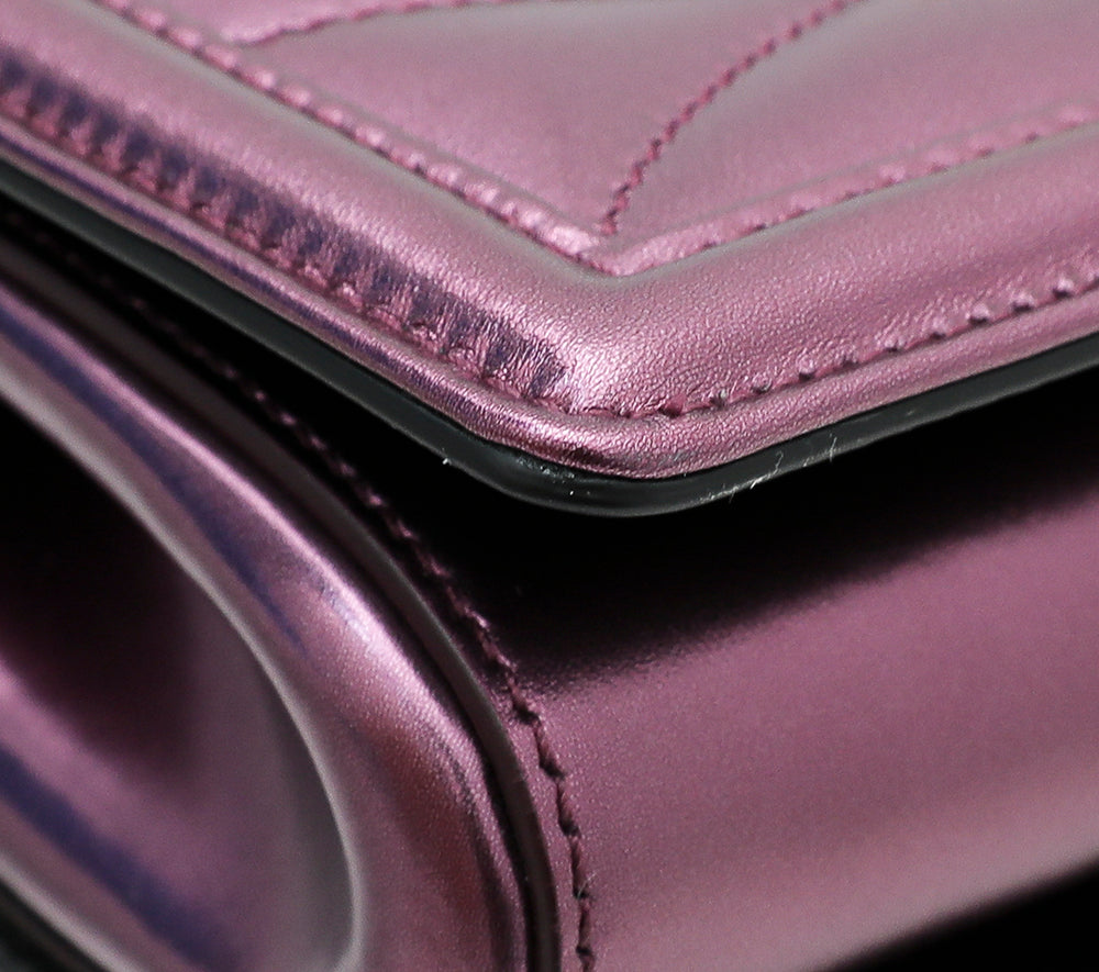 Dolce & Gabbana Violet Metallic Devotion Flap Chain Bag-Christian Louboutin-THE CLOSET