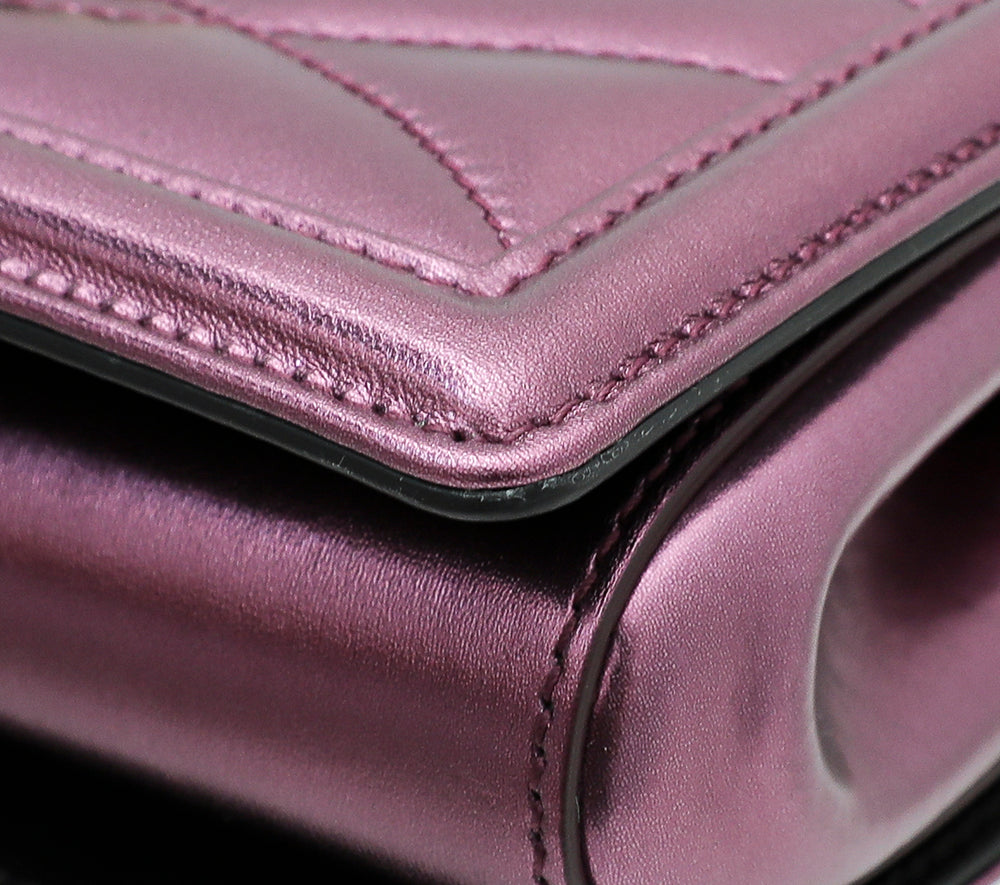 Dolce & Gabbana Violet Metallic Devotion Flap Chain Bag-Christian Louboutin-THE CLOSET