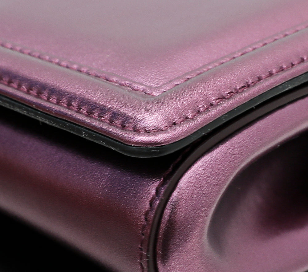 Dolce & Gabbana Violet Metallic Devotion Flap Chain Bag-Christian Louboutin-THE CLOSET