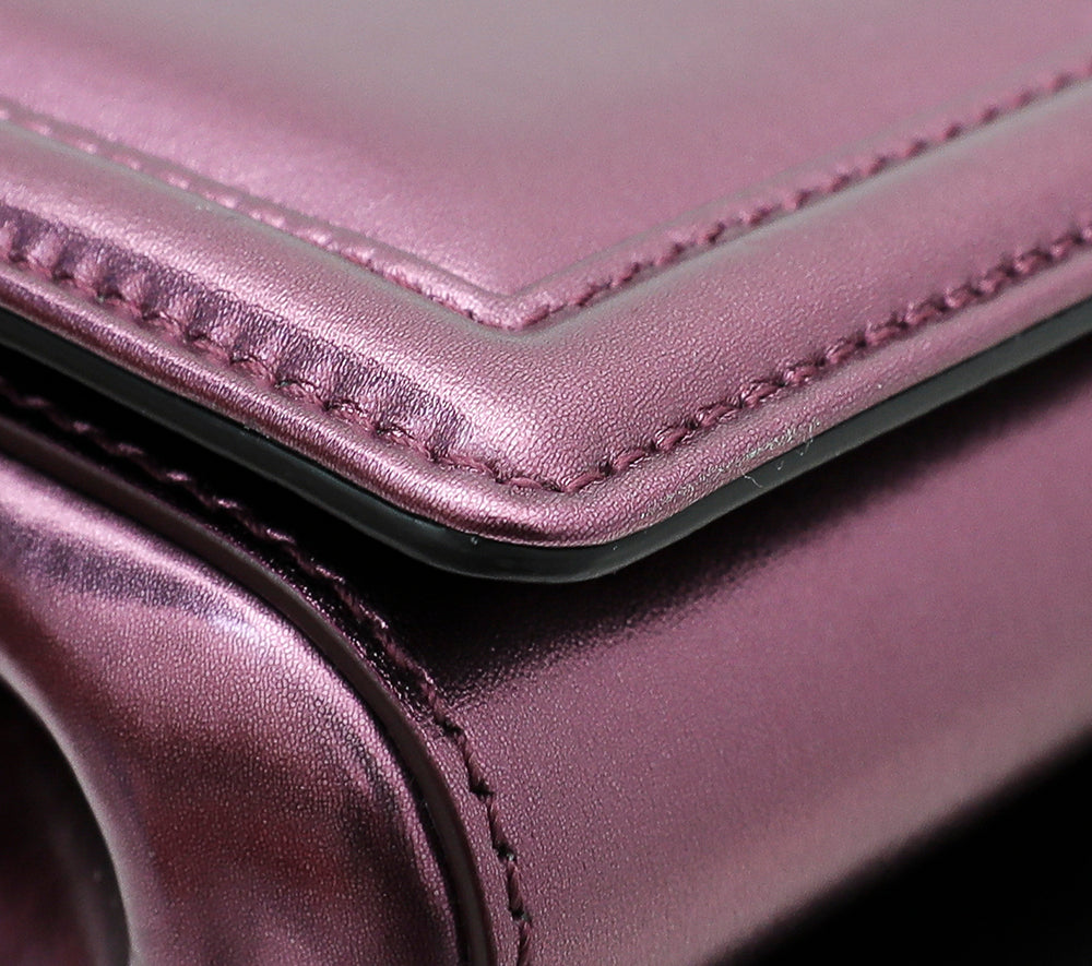 Dolce & Gabbana Violet Metallic Devotion Flap Chain Bag-Christian Louboutin-THE CLOSET