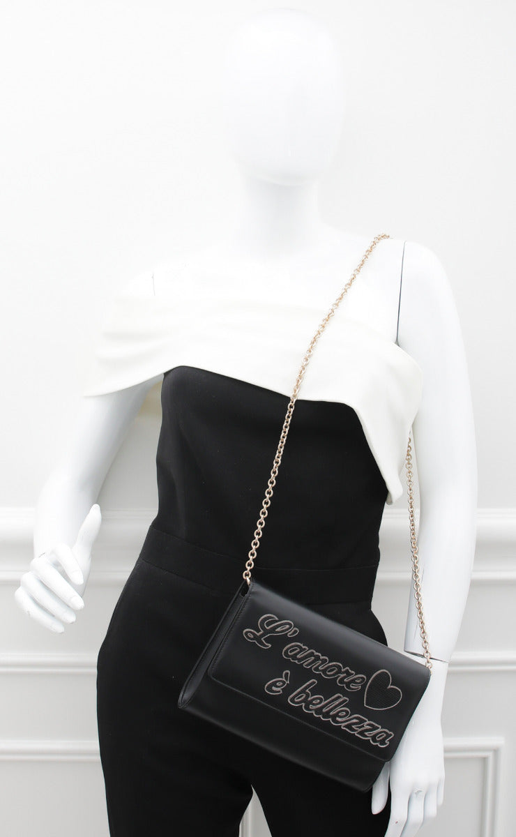 Dolce & Gabbana Black L'amore E Bellezza Chain Bag-Dolce & Gabbana-THE CLOSET