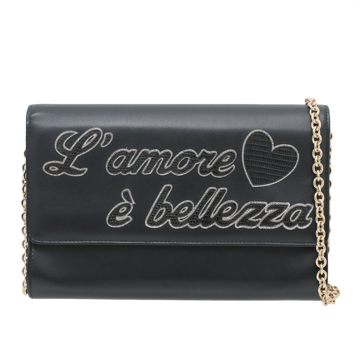 Dolce & Gabbana Black L'amore E Bellezza Chain Bag