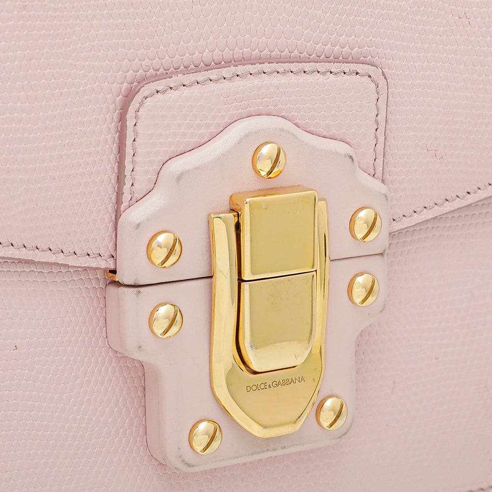 Dolce & Gabbana Pink Lizard Embossed Lucia Crossbody Bag – THE CLOSET