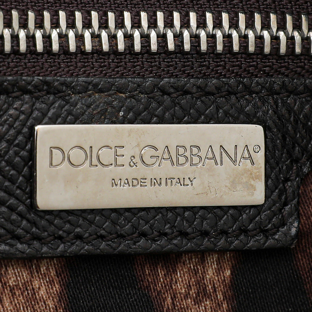 Dolce & Gabbana Dark Brown Miss Sicily Bowling Bag