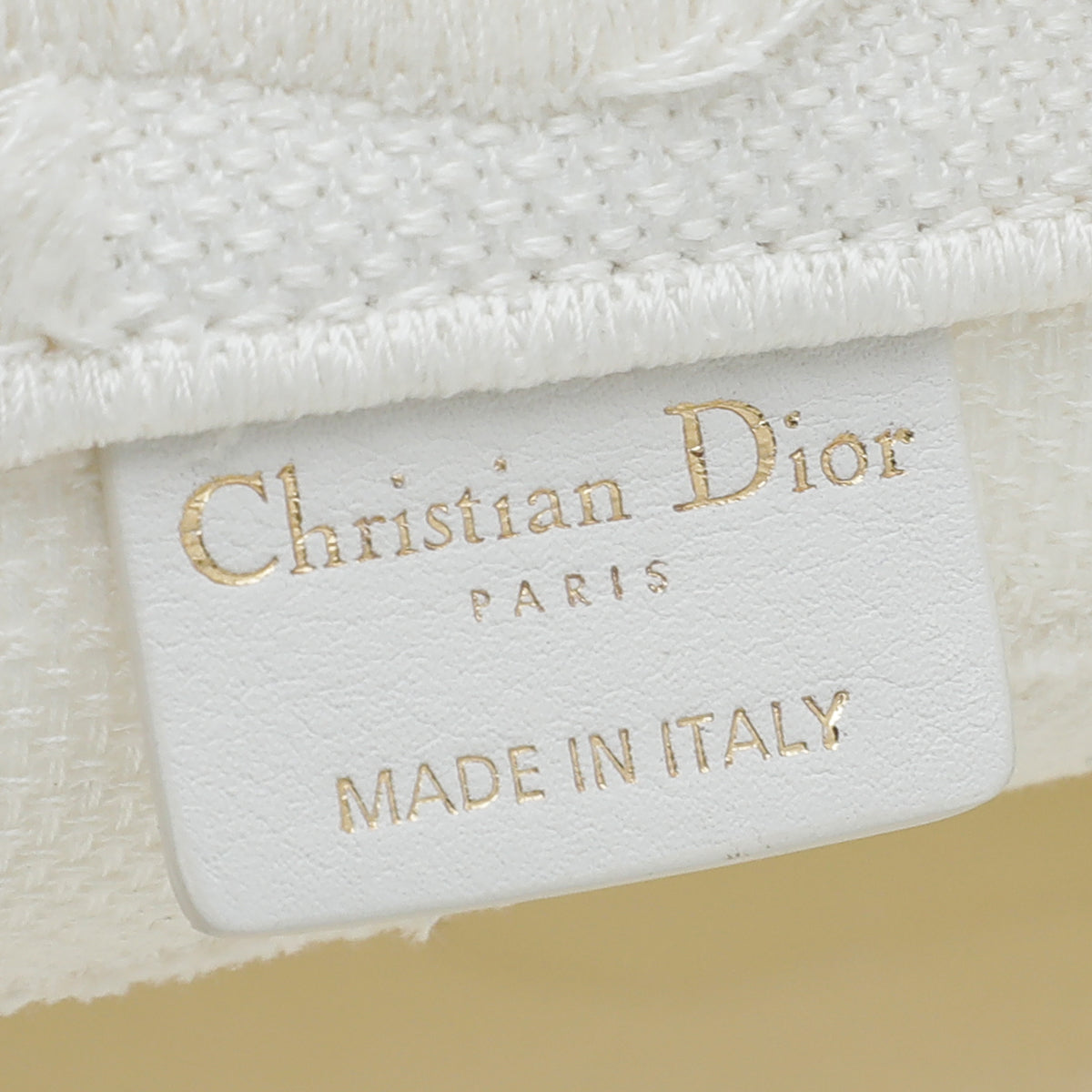Christian Dior White Camouflage Book Tote Bag