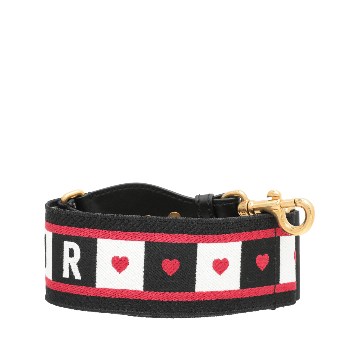 Christian Dior Bicolor Dioramour D Chess Heart Embroidered Bag Strap-Christian Dior-THE CLOSET