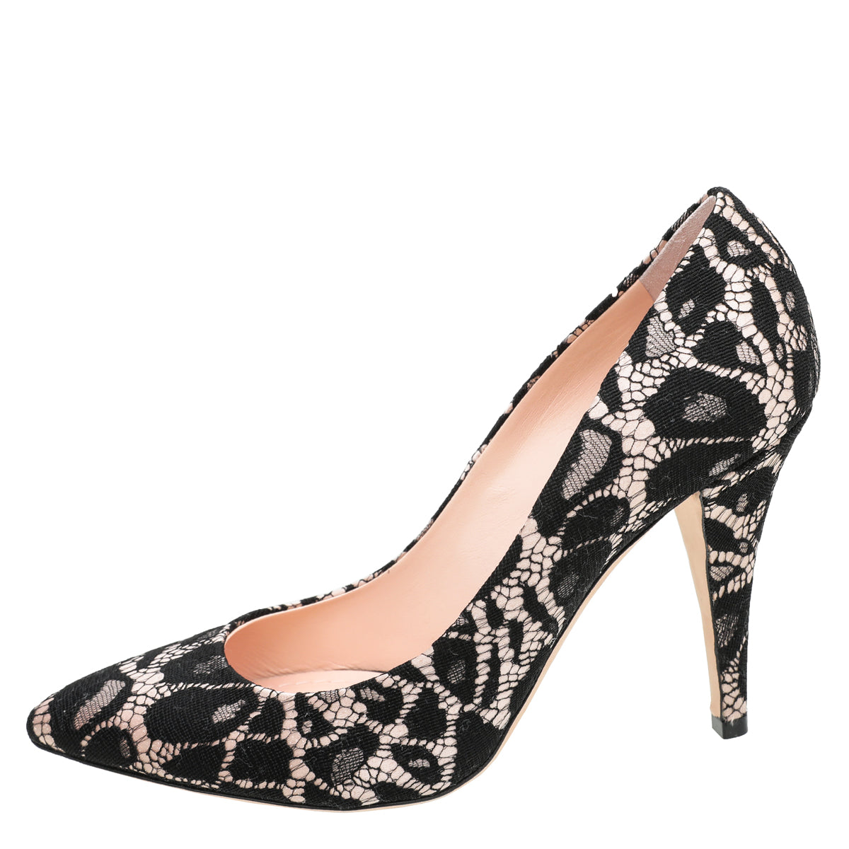 Christian Dior Bicolor Satin Lace Pointy Pumps 38-Christian Dior-THE CLOSET