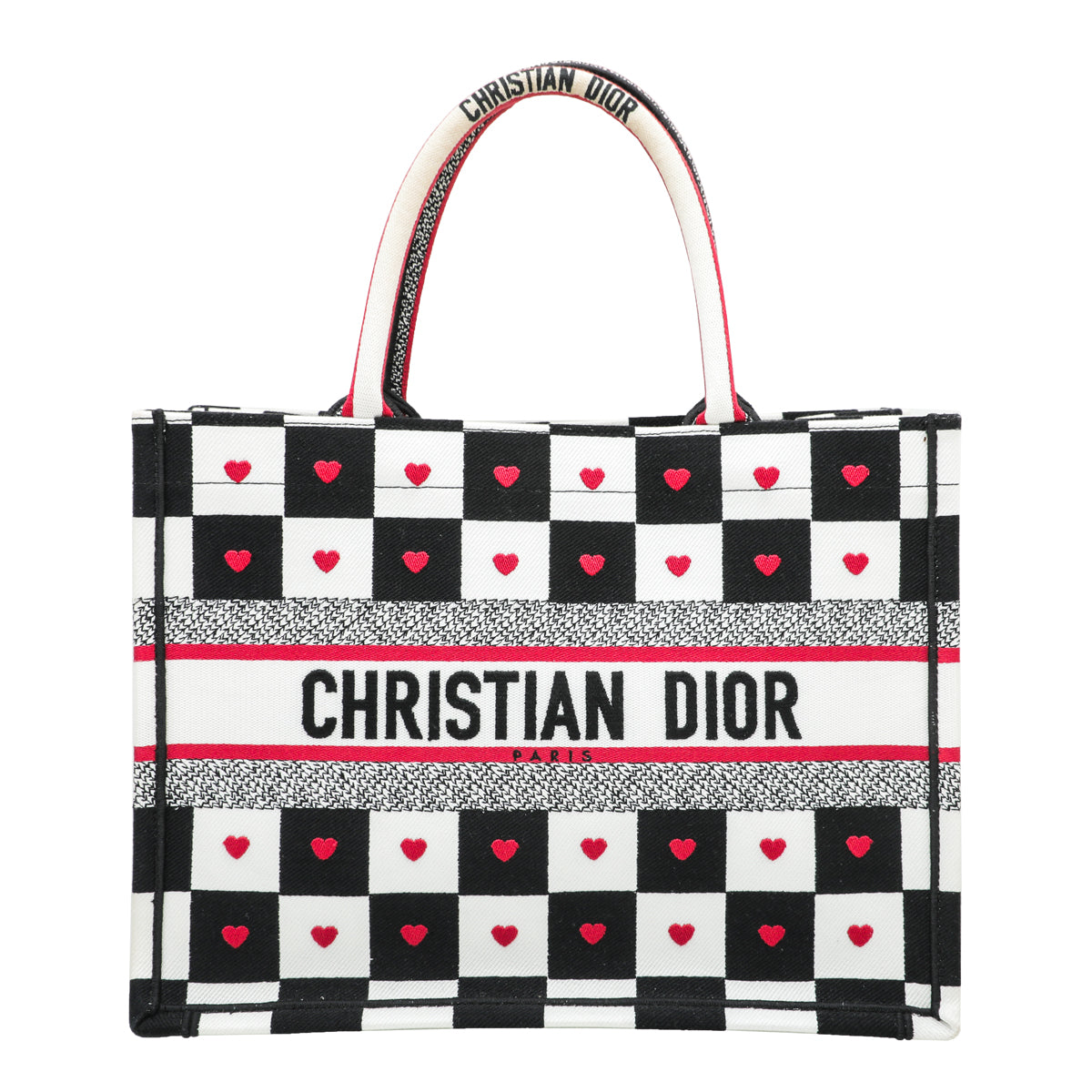 Christian Dior Tricolor Book Tote Dioramour D Chess Heart Bag-Christian Dior-THE CLOSET