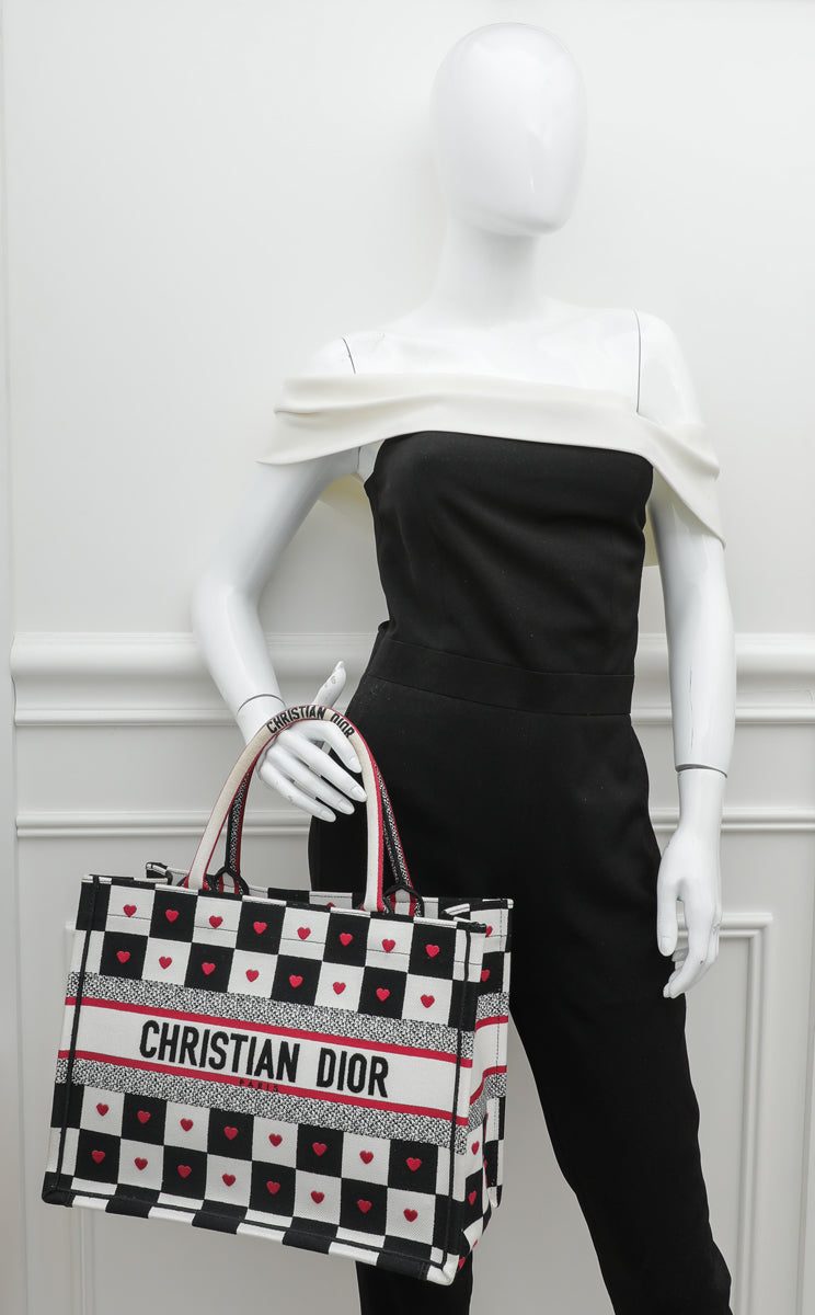 Christian Dior Tricolor Book Tote Dioramour D Chess Heart Bag-Christian Dior-THE CLOSET