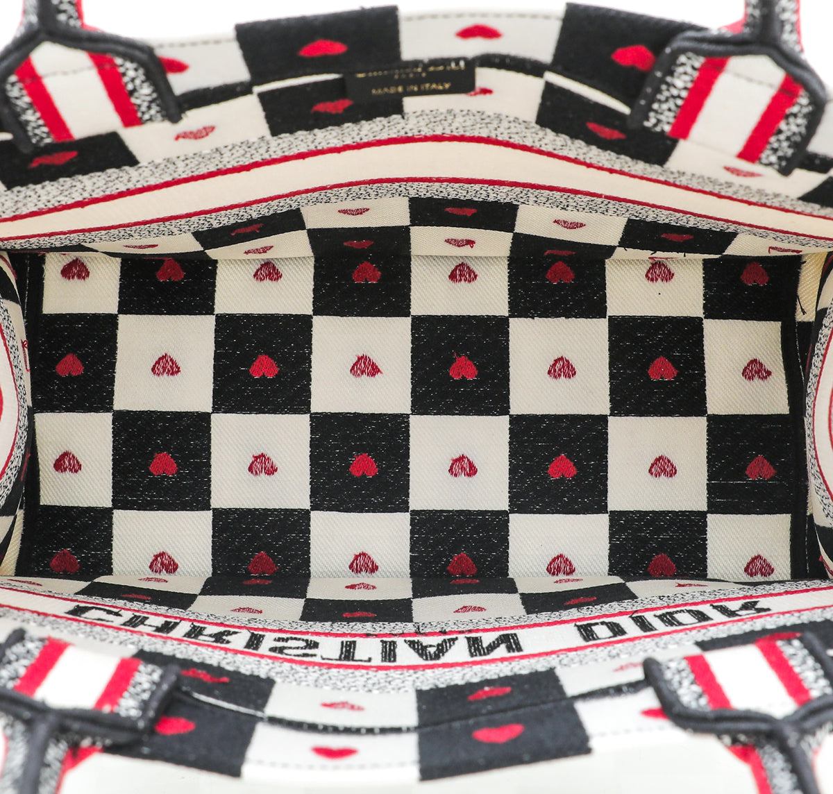Christian Dior Tricolor Book Tote Dioramour D Chess Heart Bag