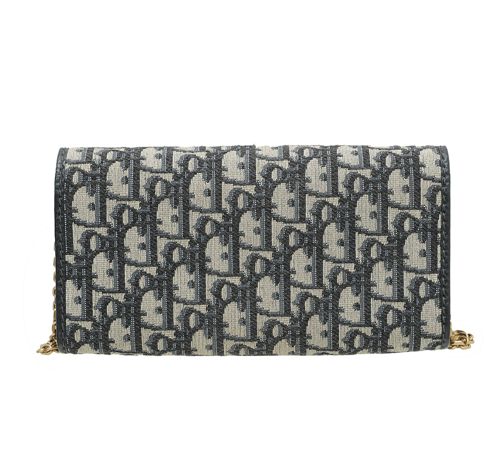 Christian Dior Blue CD Oblique Wallet On Chain-Christian Dior-THE CLOSET