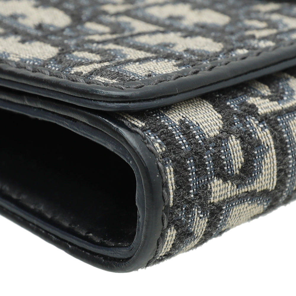 Christian Dior Blue CD Oblique Wallet On Chain-Christian Dior-THE CLOSET