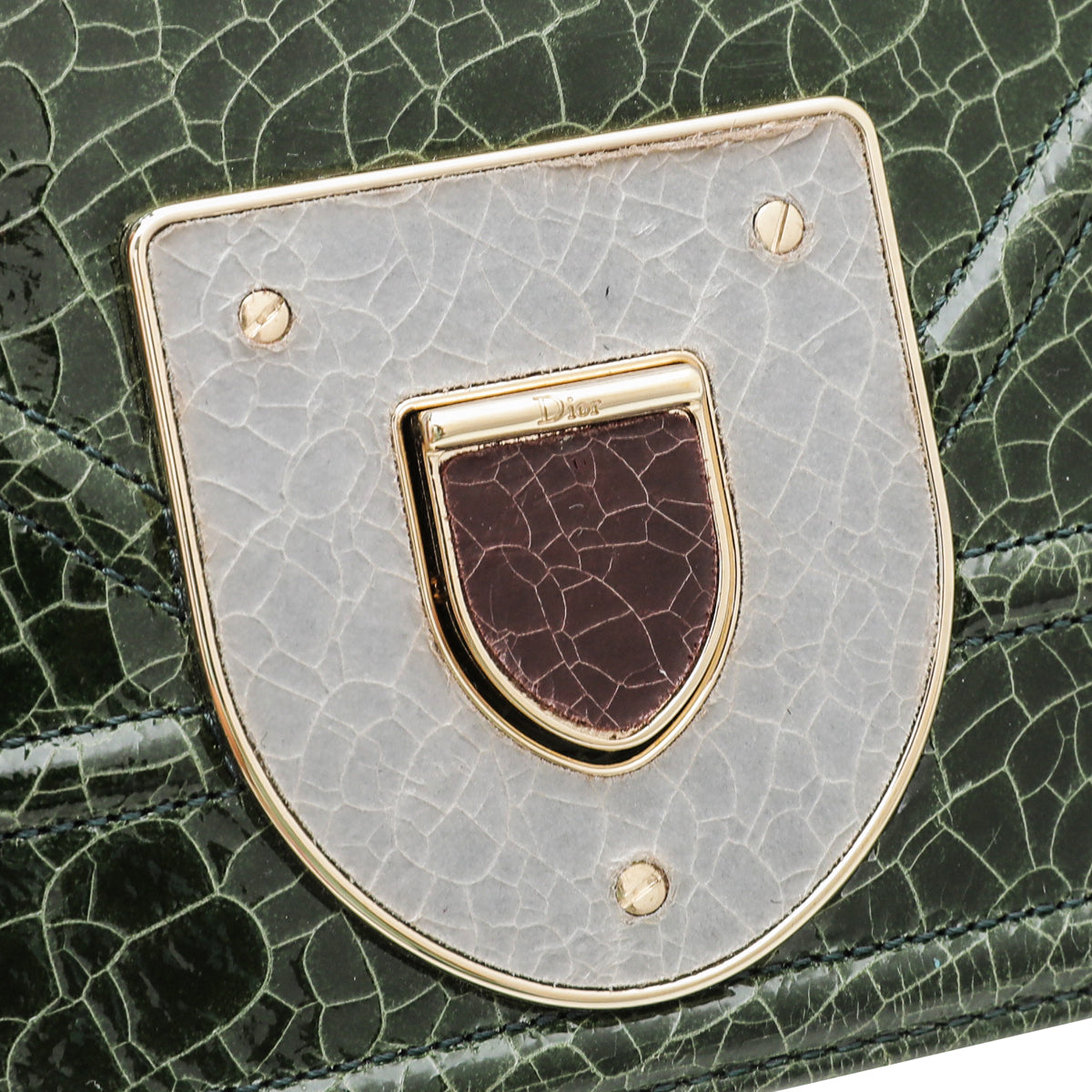 Christian Dior Green Ceramic Effect Deerskin Diorama Club Bag-Christian Dior-THE CLOSET