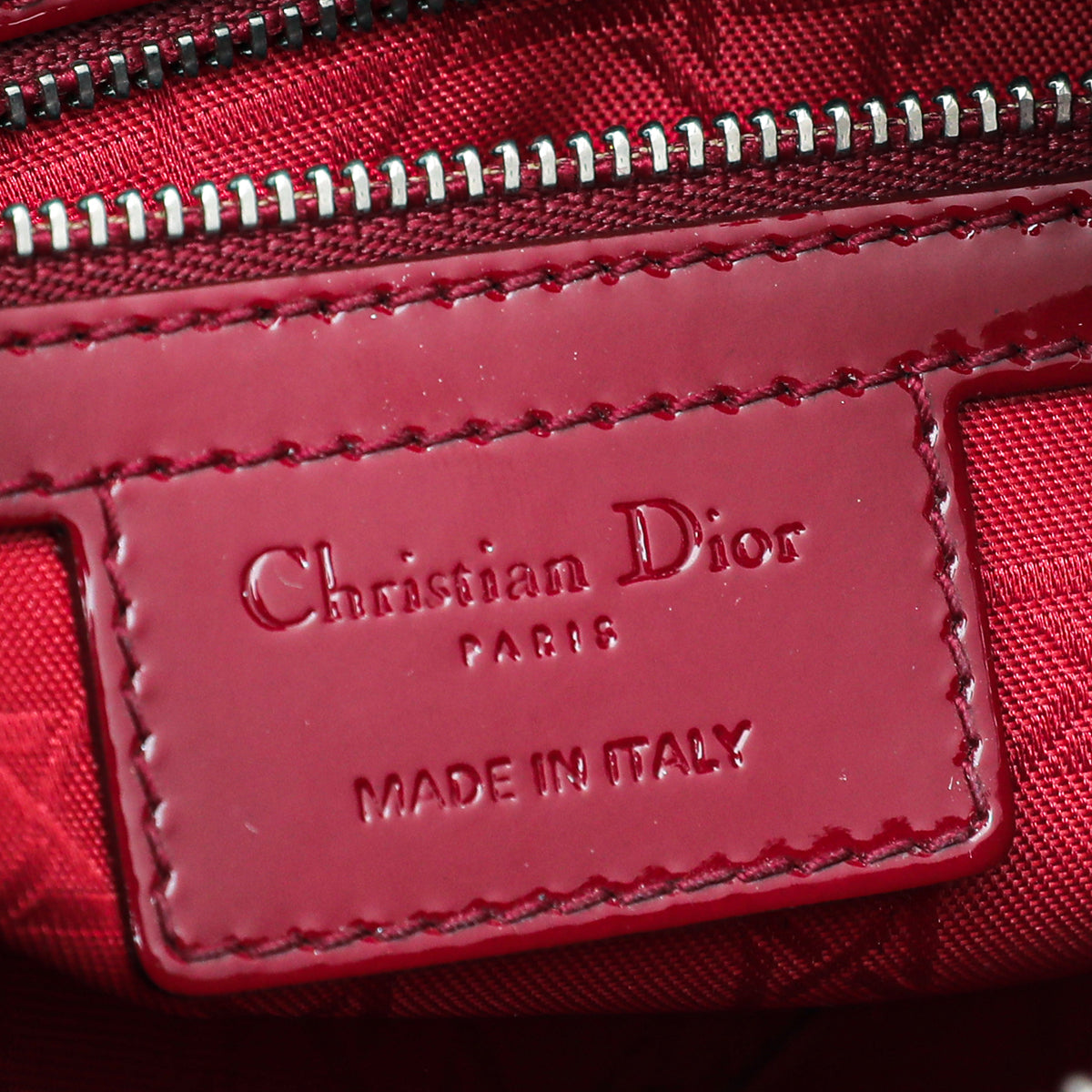 Christian Dior Cerise Patent Lady Dior Medium Bag
