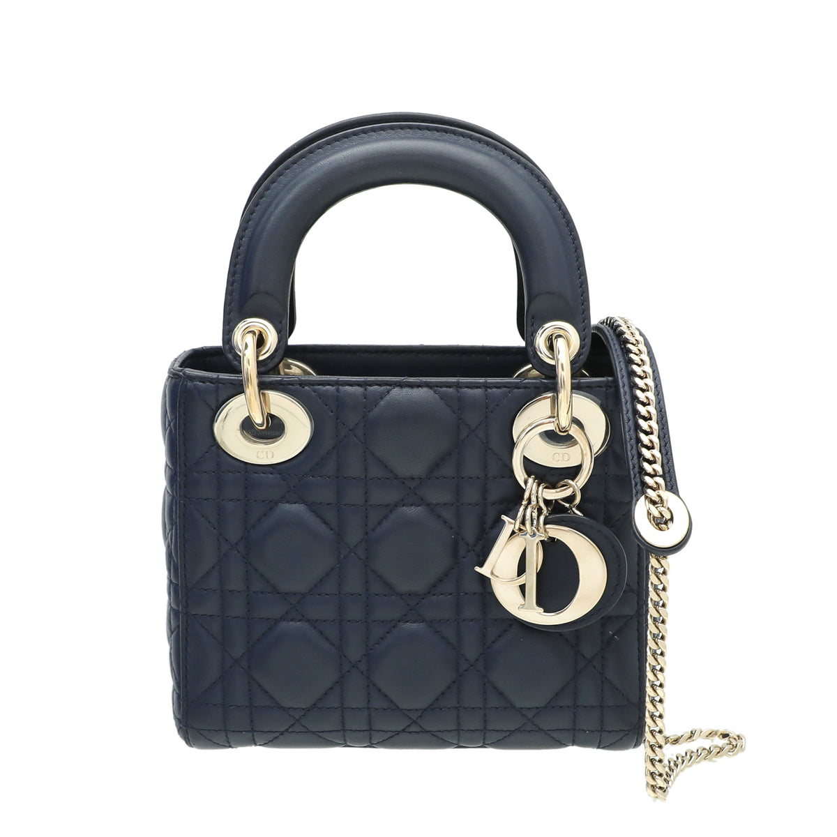 Christian Dior Blue Chain Mini Lady Dior Bag-Christian Dior-THE CLOSET